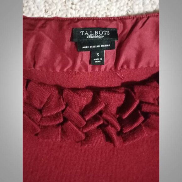 ITALIAN MERINO WOOL Talbots red dress size small - Picture 3 of 7